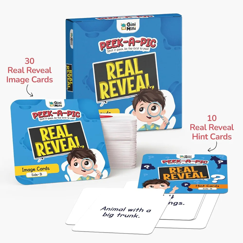 GiniMini Peek-A-Pic 80 Cards Matching Game for Kids 2+ Educational Toy for Memory Focus & Vocabulary Building Preschool Learning Gift