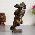 Ecraftindia Antique Finish Finger on Man Lips Handcrafted Decorative Polyresin Showpiece