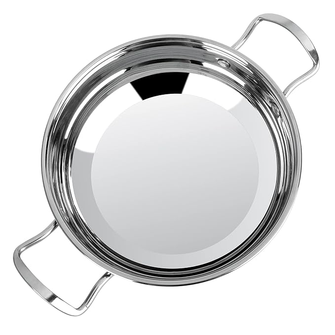 Bergner Essential Stainless Steel 20 Cm Kadhai With | 2 Liters Capacity