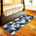 Ishro Home 3d Printed Bedside Runner Carpet Anti Skid For Home Kitchen Colour Black Crystal