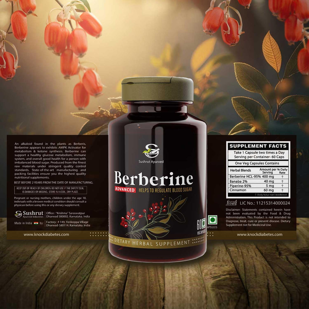Berberine Advanced 500mg Capsules for Glucose Balance, Optimal Metabolism & Weight Management â€“ Plant-Based Formula with Banaba, Piperine & Cinnamon Extracts [Vegan Friendly] (Pack of 1 - 60 Capsules Each)