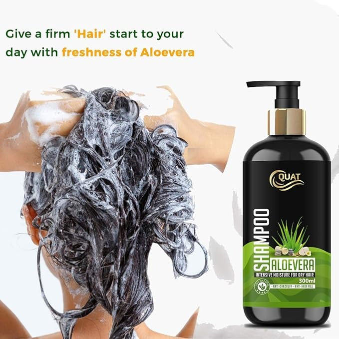 Quat Natural Aloevera Silky & Stronger Hair Shampoo - 300 ml