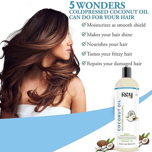 Rey Naturals Virgin Coconut Hair Oil Nariyal tel - 750 ml
