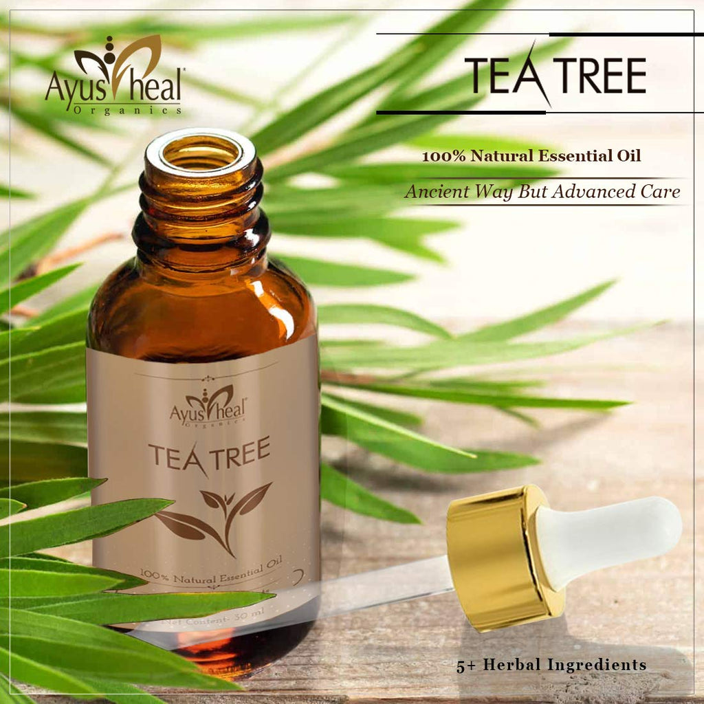Tea Tree Essential Oil for Healthy Skin, Face, and Hair 100% Organic Remedy for Dandruff, Acne, Stress, Pure & Natural 30 ML (Tea Tree)