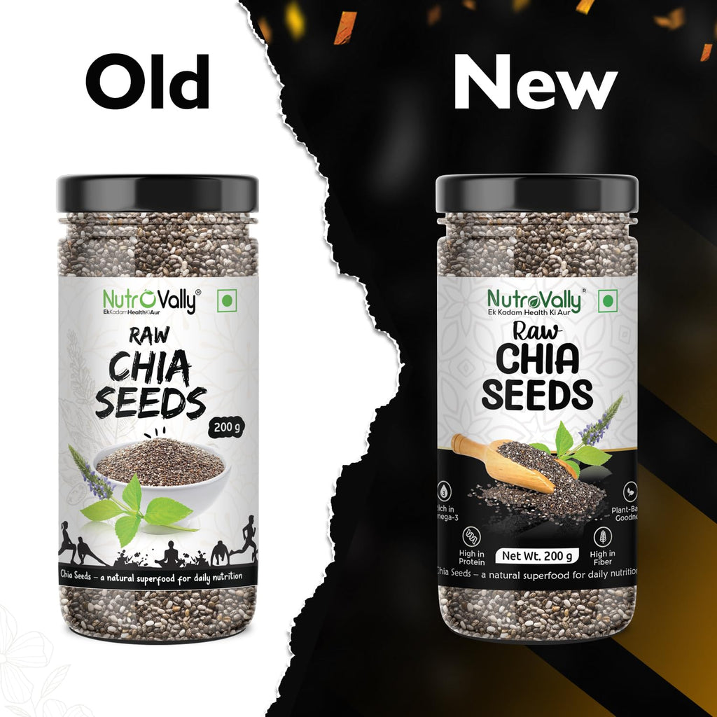 NutroVally Chia Seeds |Help for weight loss|Rich in Omega-3, Calcium, Protein, Fiber & Antioxidants| chia seeds| Healthy Snack for Immunity & Digestion |chia Seed for skin glow|Edable seeds