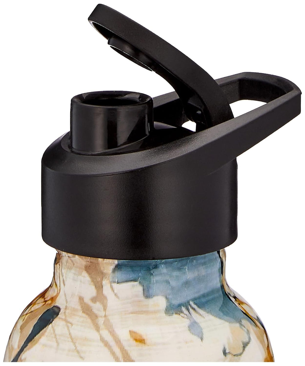 Solimo Copper Meenakari Printed Bottle with Sipper, 950 ml, White