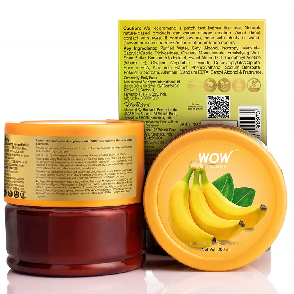 Wow Skin Science Banana Pulp Body Butter - 200 ml