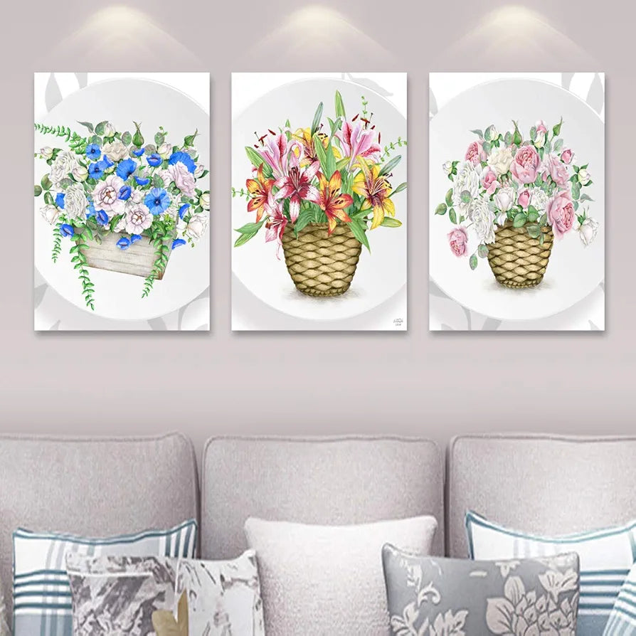 Rangoli MDF 3 Pcs Wall Poster 12x18 Inch Decorative Wall Art P-4 Design-25