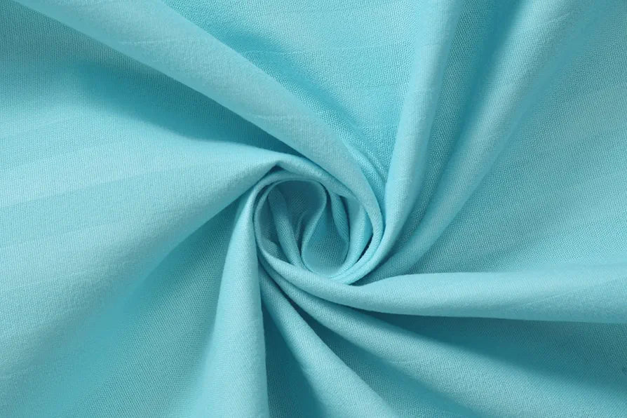 Homefab India 160 TC Stripe Cotton Feel Glace Cotton Elastic Fitted King Size Double Bed Bedsheet with 2 Pillow Covers Fits Upto 6 inches Mattress Aqua Blue