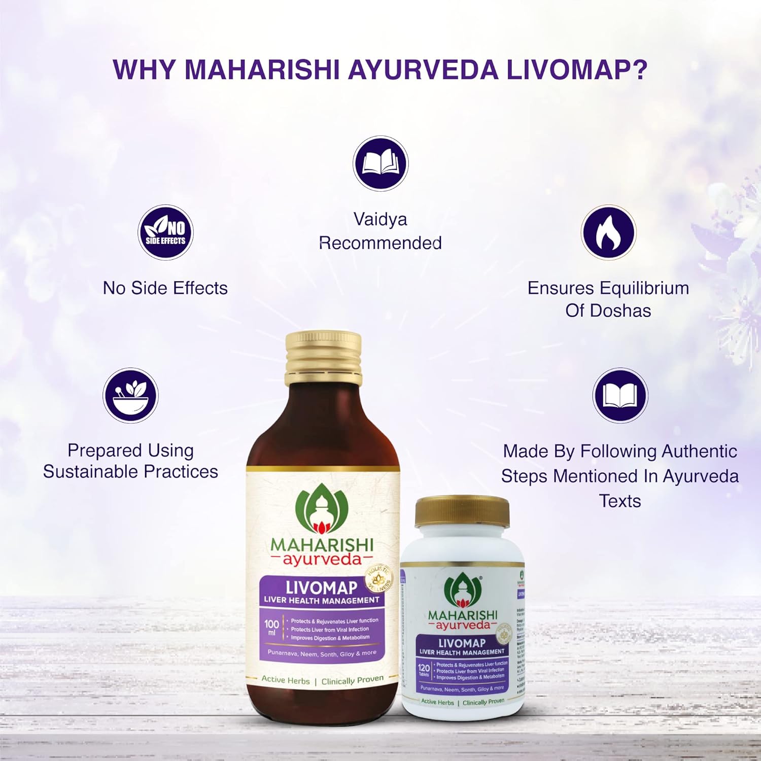 Maharishi Ayurveda Liver Care and Liver Support Supplement tonic | Livomap Syrup Protects and Rejuvenates the Liver Function | Clinically Tested | 200mL