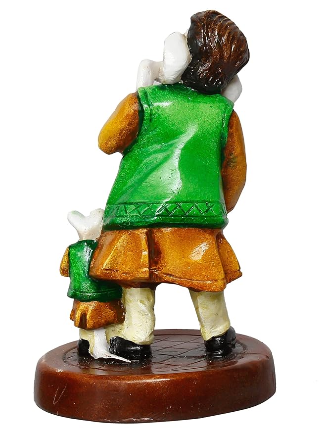 Ecraftindia Handcrafted Polyresin Lord Ganesha Idol Singing With Mushak Statue Decorative Showpiece Perfect for Music Lovers