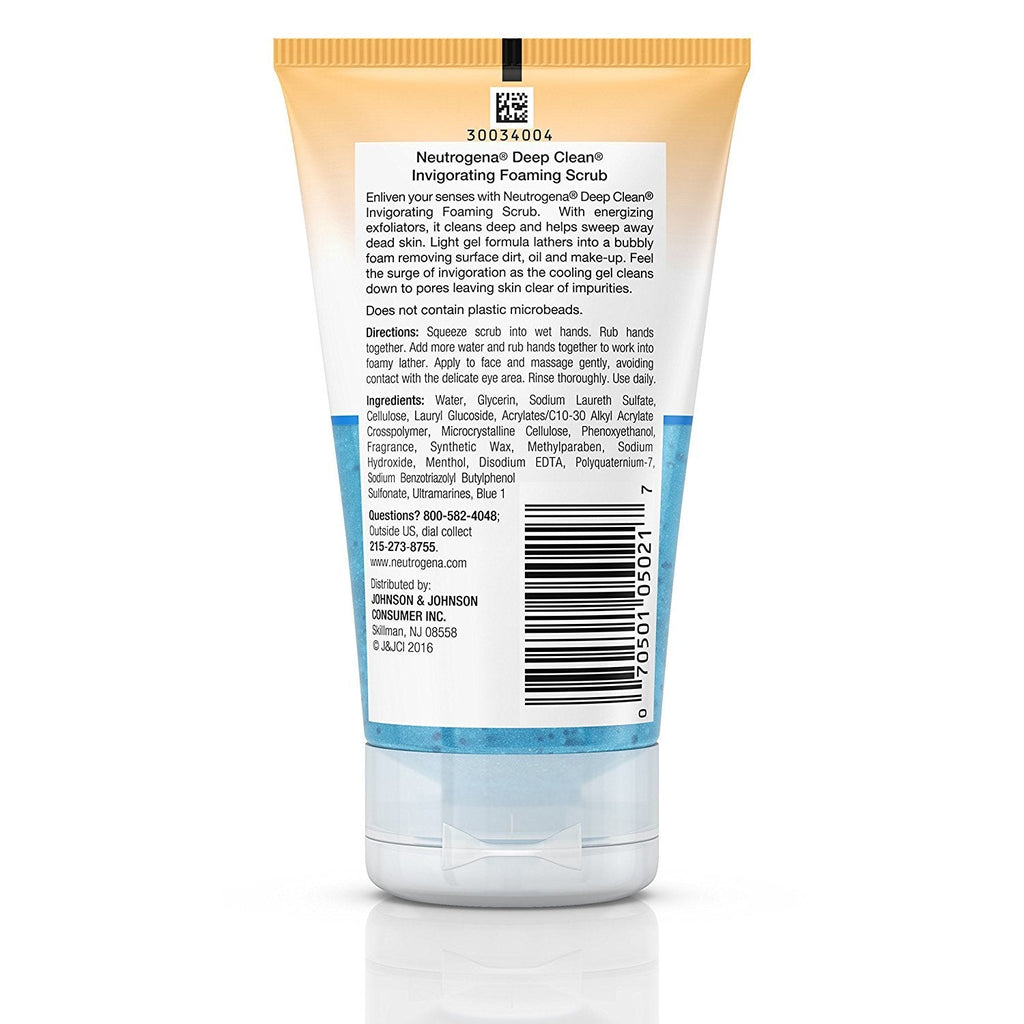 Neutrogena Deep Clean Invigorating Foaming Scrub, 124.2 ml (Pack of 1)