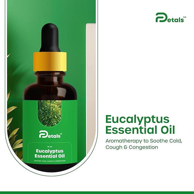 DPetals Eucalyptus Essential Oil for Soothing Relaxation Skin & Hair Care - 30 ml