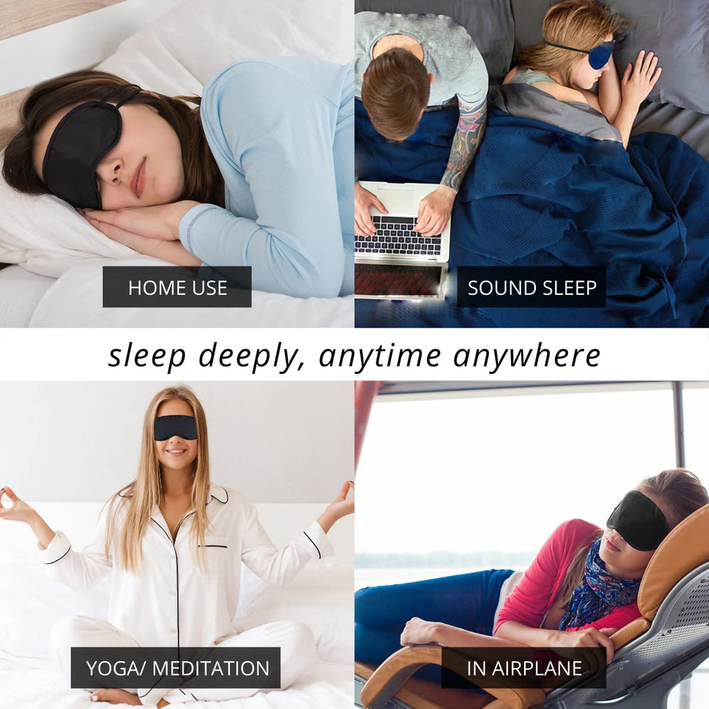 Friends of Meditation 100% Mulberry Silk Eye Mask, Super Smooth Sleep Mask and Blind Fold (Red Print)