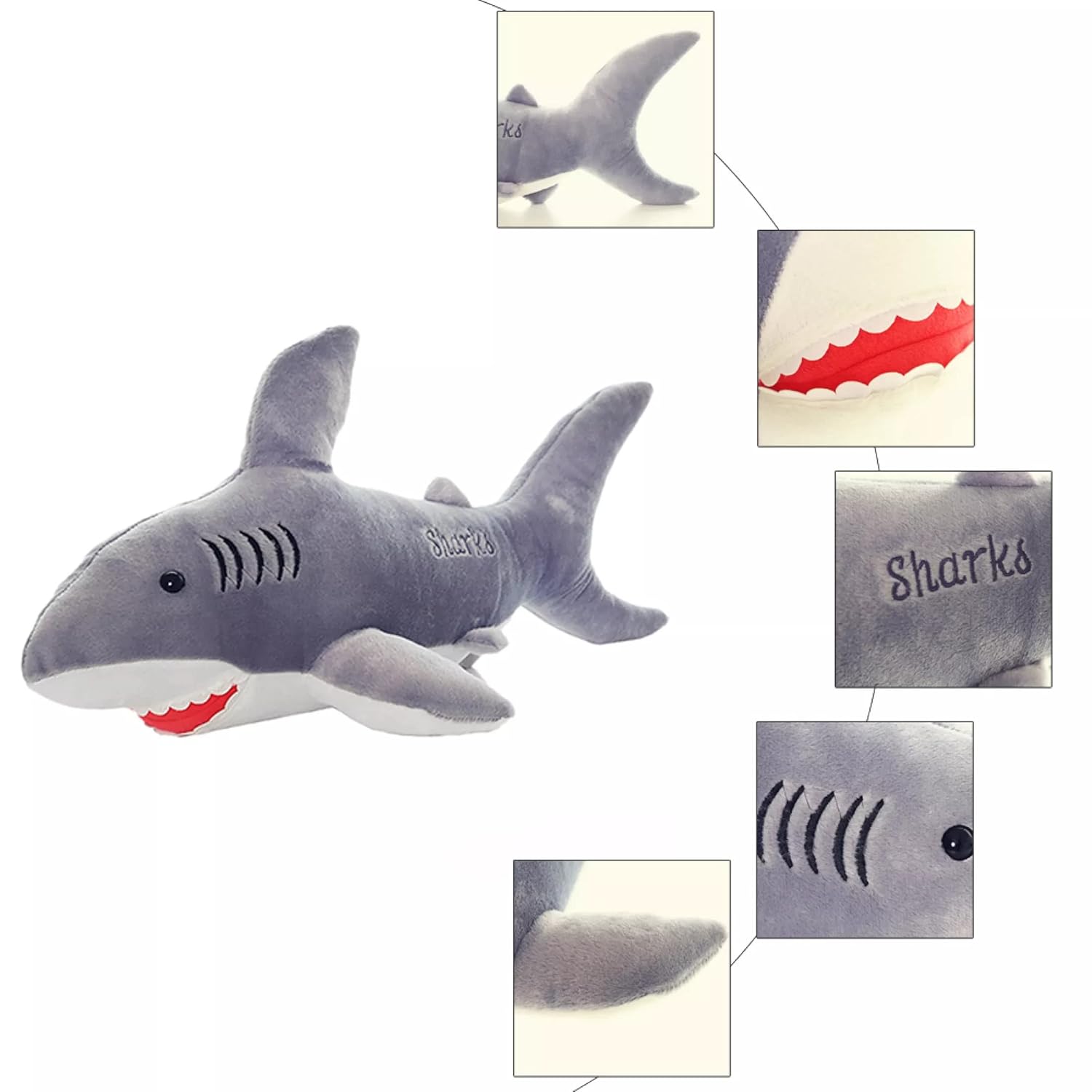 Tickles Shark Soft Toy Stuffed Soft Plush Toy for Kids 38 Cm