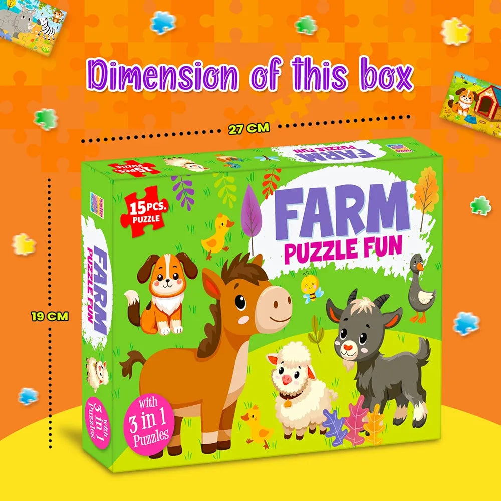 Hello Friend My First Jungle Fun Jigsaw Puzzle Game 3+ Year Old Toddler Toy Cardboard Puzzle for Preschool Learning Gift for Boys Girls