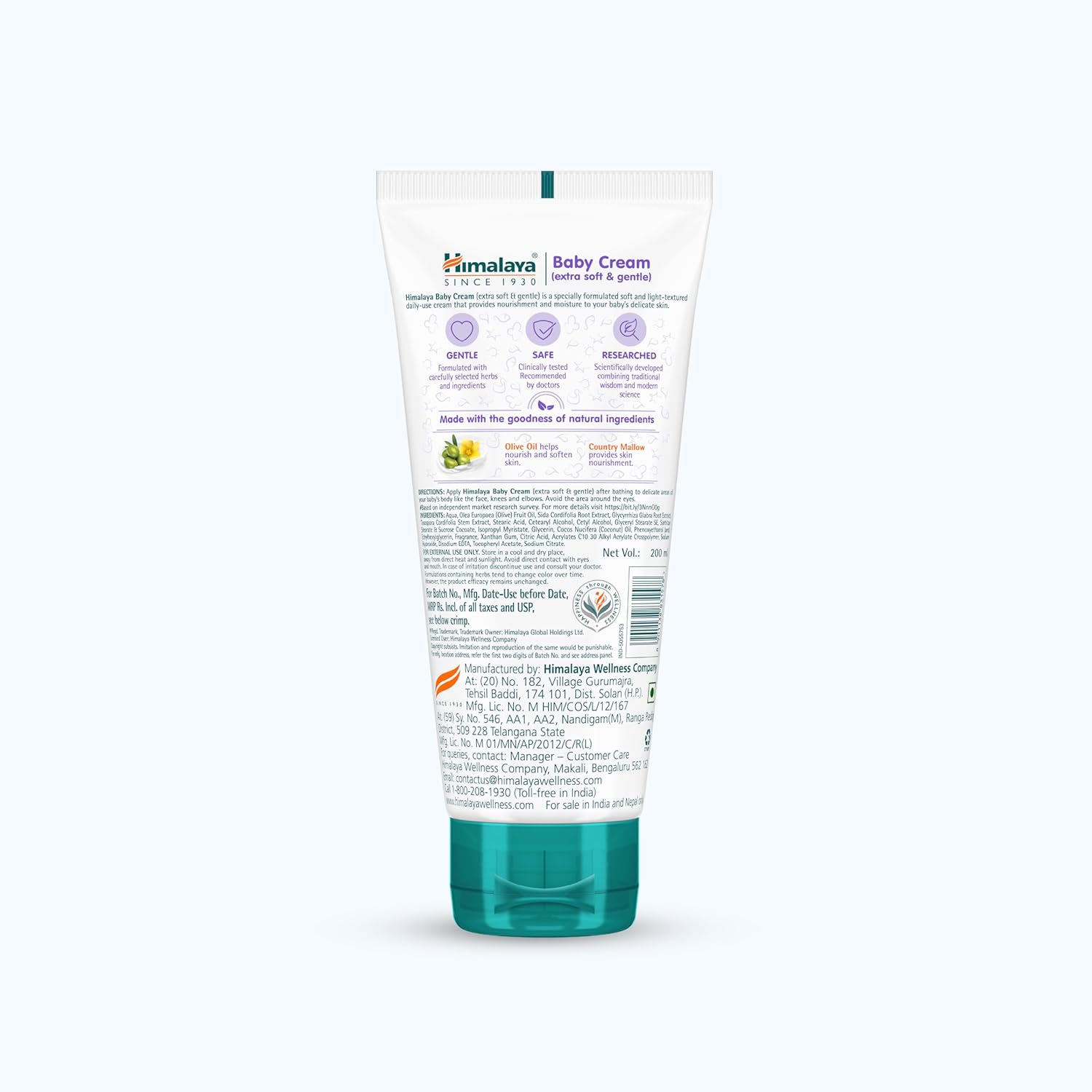 Himalaya Gentle Baby Cream 100ml | No.1 Doctor-Prescribed Brand | Nourishes & Extra Soft Skin | pH 5.5 Formulation | Safe for Newborns