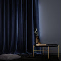Stoa Paris Curtain for Home Single pc PatternedVelvet Curtain for Door Colour Blue Enigma