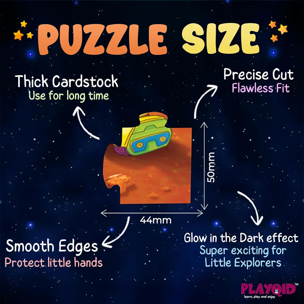 Playqid Puzzle Games for Kids Age 4 to 8 Years 48-Piece,35x30cm–Jigsaw Kid’s Floor Puzzle Mat Outer Space Solar System Educational Memory Toy