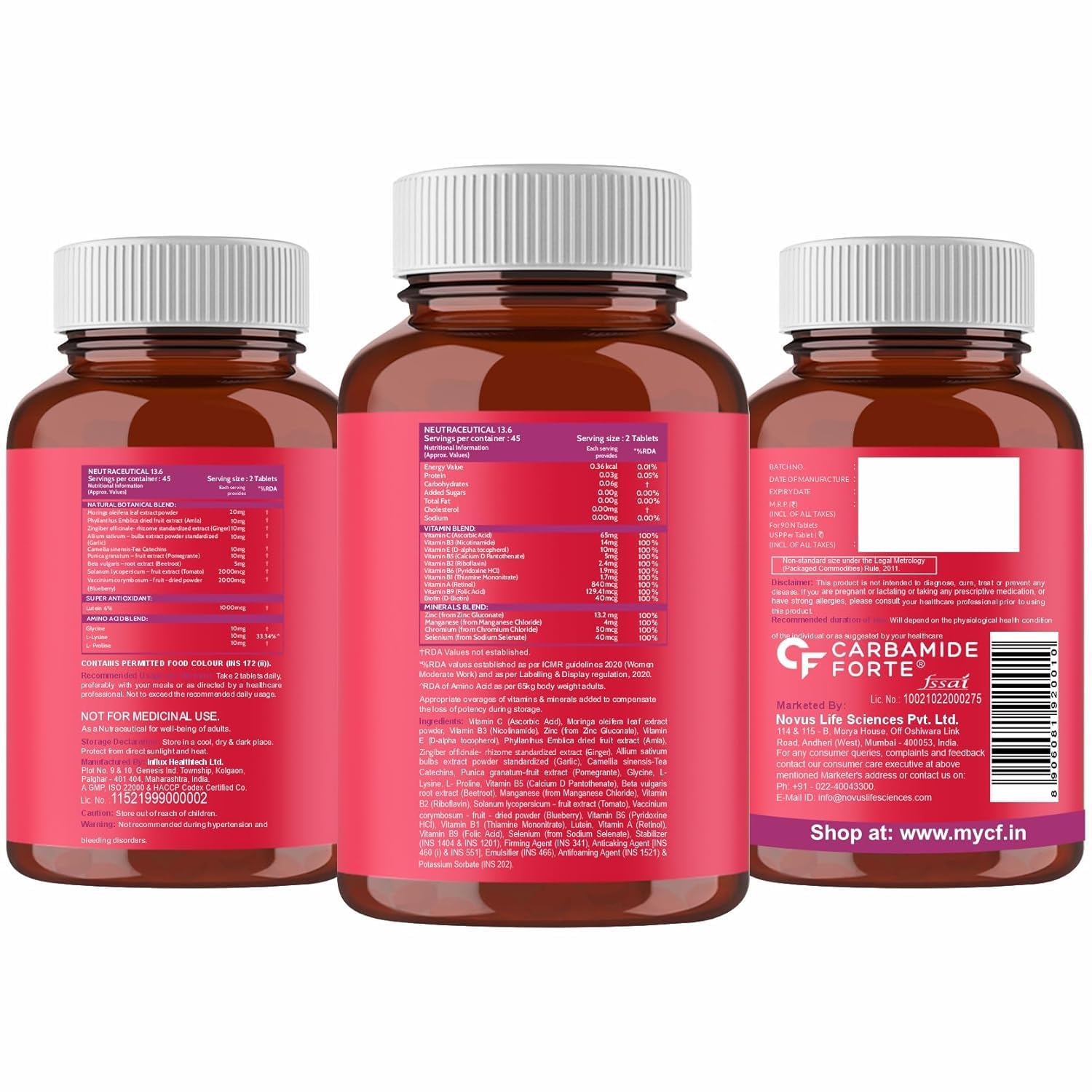 Carbamide Forte Veg Collagen Supplements for Bones | Veg Collagen Tablets For Women & Men | Plant Based Tablets For Hair, Nails & Healthy Skin | 90 Tablets