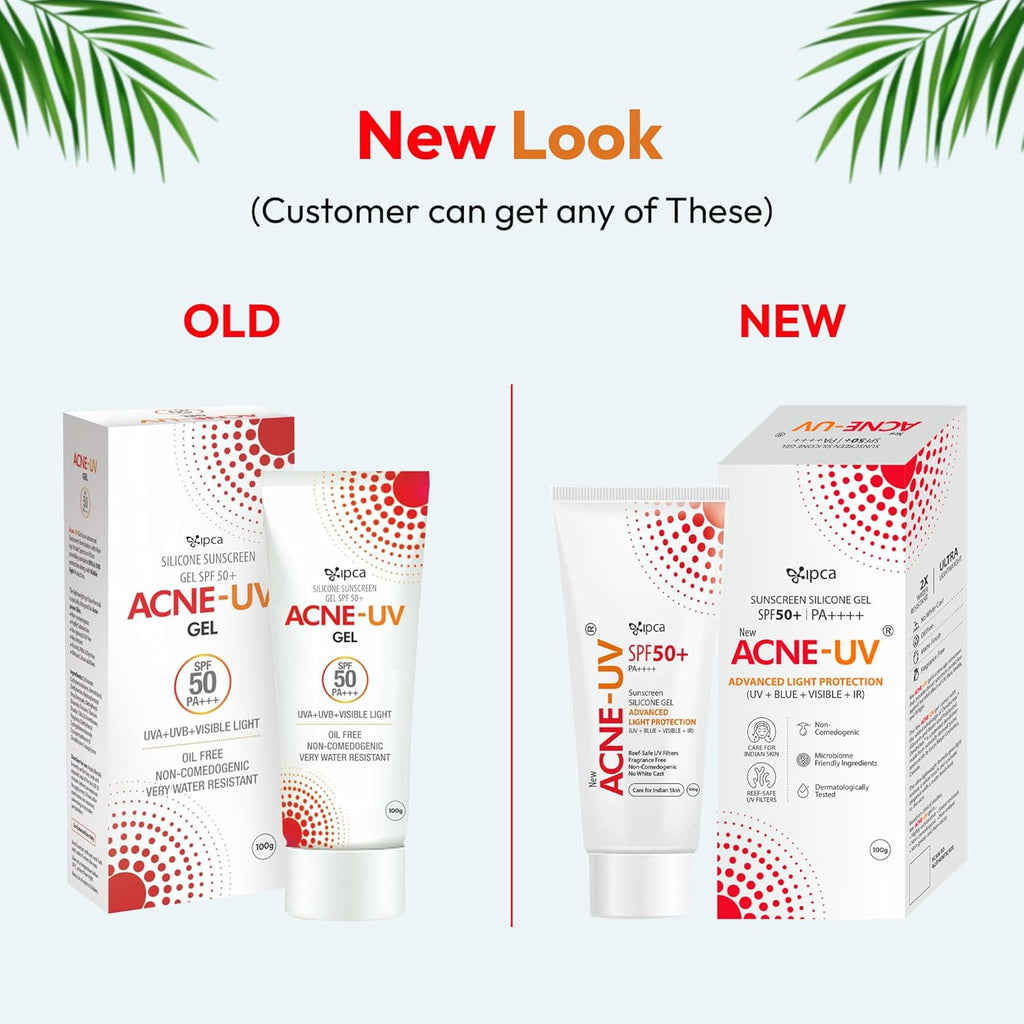 New ACNE-UV Sunscreen SPF50+ PA++++ | 50g Oil Free, Non Comedogenic Silicone Gel Sunscreen SPF 50 | UVA/UVB Protection | Water Resistant | No White Cast | Suitable for All Skin Types