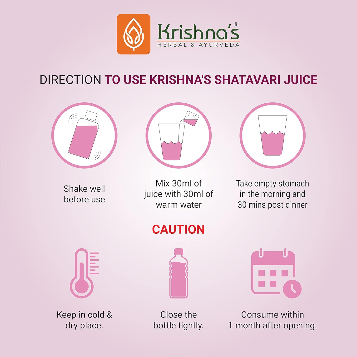 Krishna's Shatavari Juice 500 ml | Helps in Strength and Lactation in women | Rejuvenative for Vata and Pitta