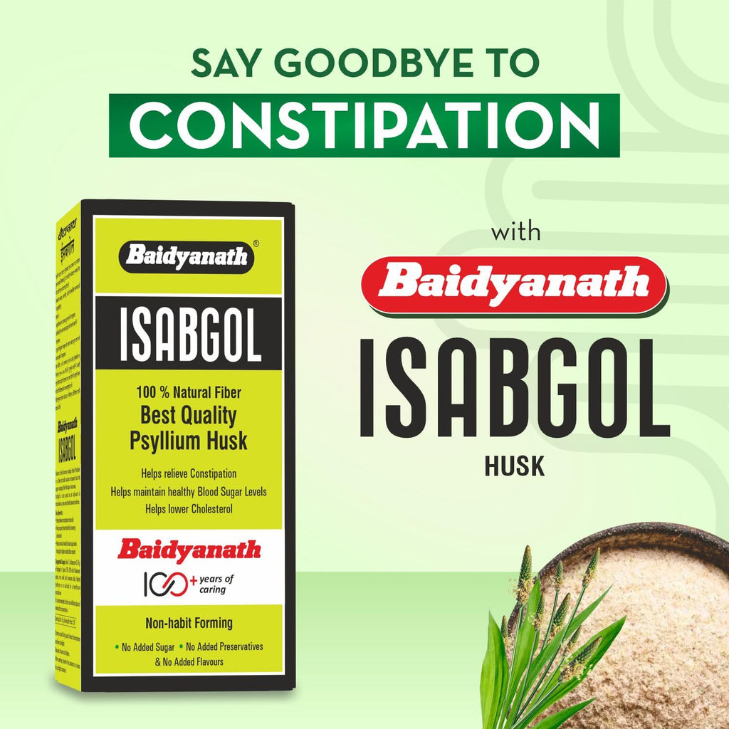 Baidyanath Asli Ayurved Isabgol 100 gm - Psyllium Husk Powder| Boosts Digestion | Constipation Relief Naturally | Rich Source Of Dietary Fiber Supplement