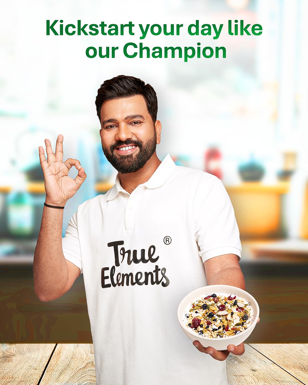 True Elements Muesli Fruit and Nuts 1kg - With Real Fruits & Almonds | 100% Wholegrain Muesli with Oats, Almonds | Real Freeze-dried fruits, Not Candied | Breakfast Cereal | High Fibre & Nutrient-Rich blend