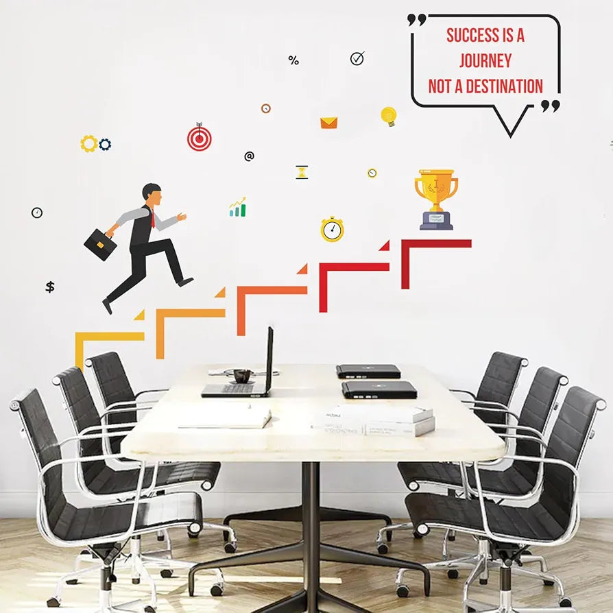StickMe Success is a Journey Office Inspiration Motivational Quotes Wall Sticker Premium Large - 230 x 160 cm