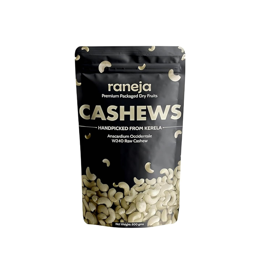 Raneja Premium Cashews (Grade W240) | 100% Natural Whole Kaju Healthy Snacks | Unsalted Cashew Nuts Crunchy, Nutritious & Delicious Nuts | Rich in Protein, Magnesium & Phosphorus