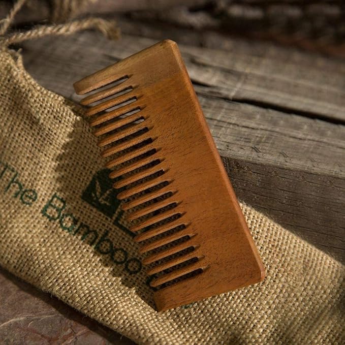 The Bamboo Bae Handmade Neem Wood Comb | Neem Comb for Detangling and Hair Growth | Shampoo Comb