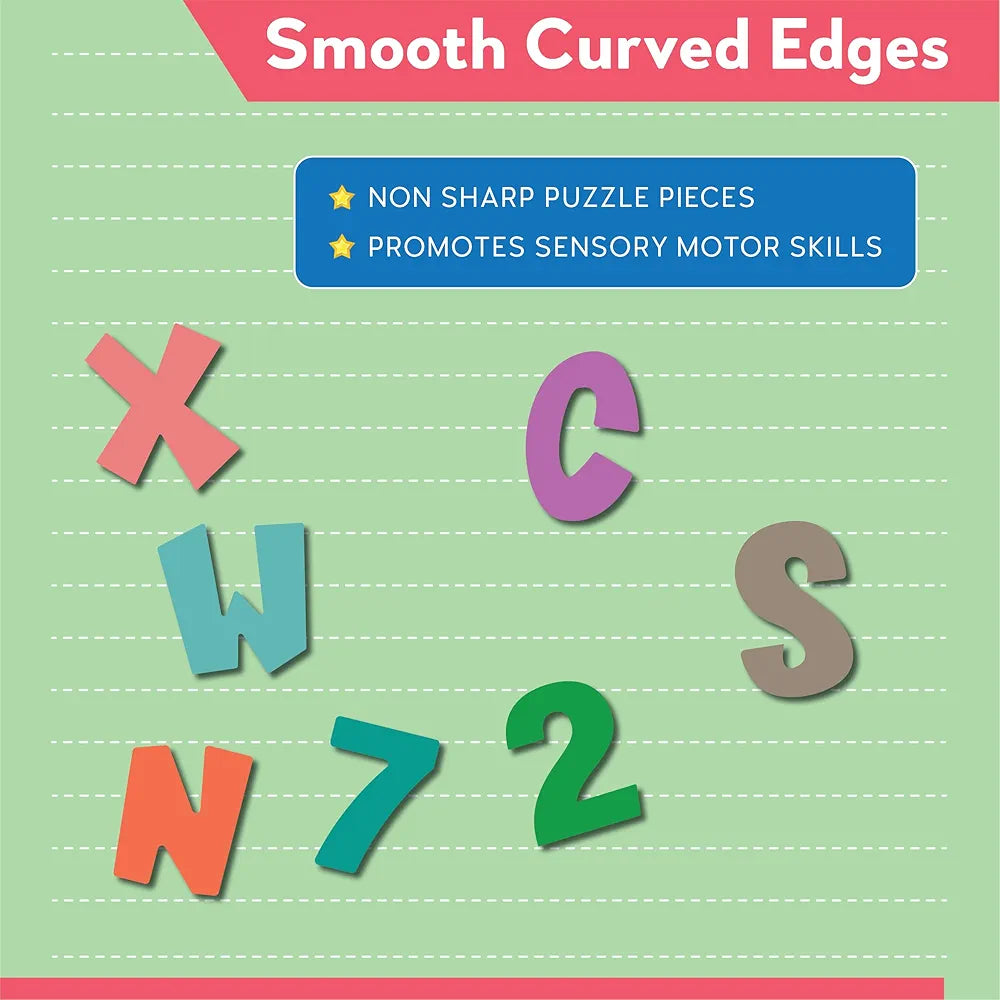 Playhills Mega 3D Learning Puzzle Combo Set- Wooden Alphabet and Numbers, Early Learning Wooden Puzzle for Kids 3, 4, 5 Years Old  Montessori Education