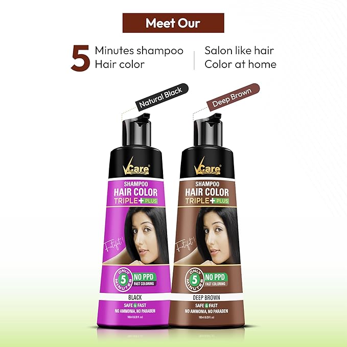 VCare Shampoo Hair Colour Shampoo - 180 ml (Pack of 2)