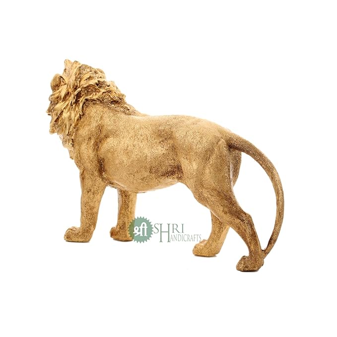 Indicast Resin 7" Inch Animal Lion Sculpture Statue Handcrafted Decorative Showpiece Idol