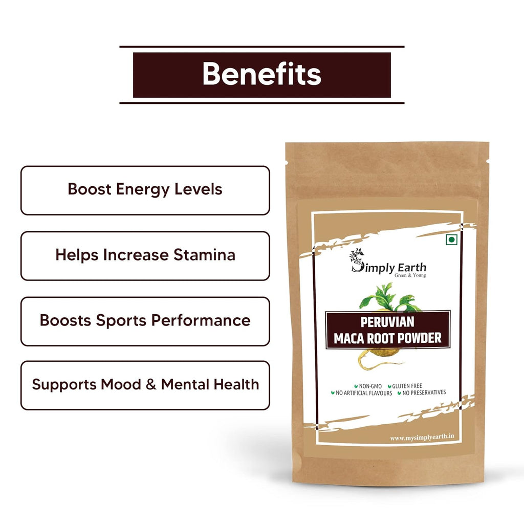 Simply Earth Mind & Body Vitality Combo - Peruvian Maca Root Powder (100g) & Organic Ginkgo Biloba Powder (100g) | For Energy, Immunity, Brain Health & Memory Support