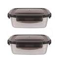 Femora High Steel Square Container Airtight Leakproof Unbreakable Storage Container/ Lunch Box | 350 Ml | Set of 2
