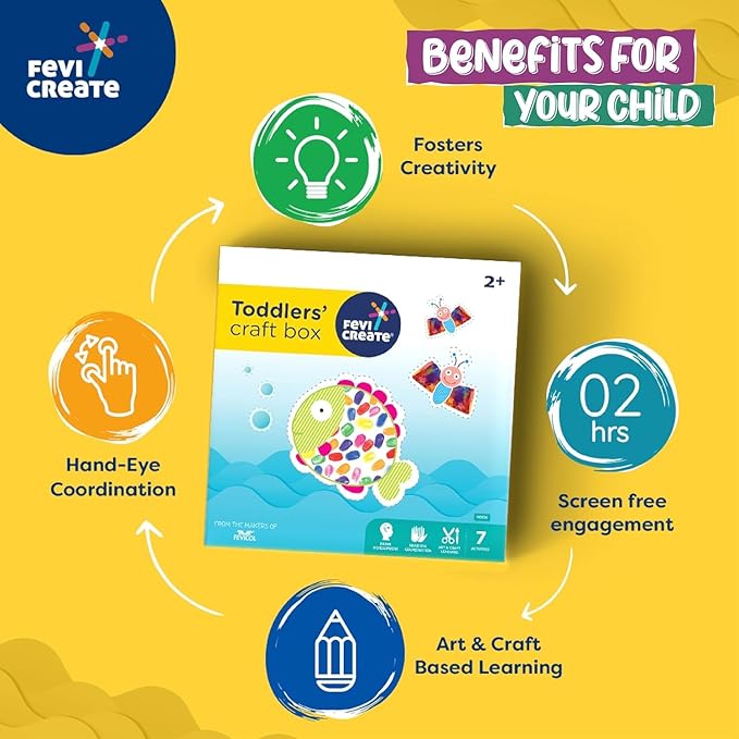 Fevicreate Pidilite Fevicreate Diy Art and Craft Box for Toddlers and Preschoolers With 7 Unique Activities Craft for 2+ Years