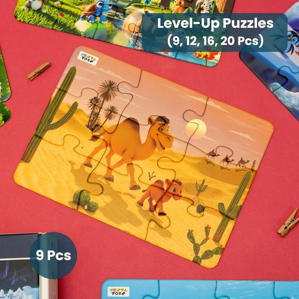 Nesta Toys Floor Puzzle & Game 4 in 1 Jigsaw Puzzle Habitat Educational Toy Gifts for Boys & Girls Ages 2, 3, 4, 5, 6 Years Stem Toys for Kids