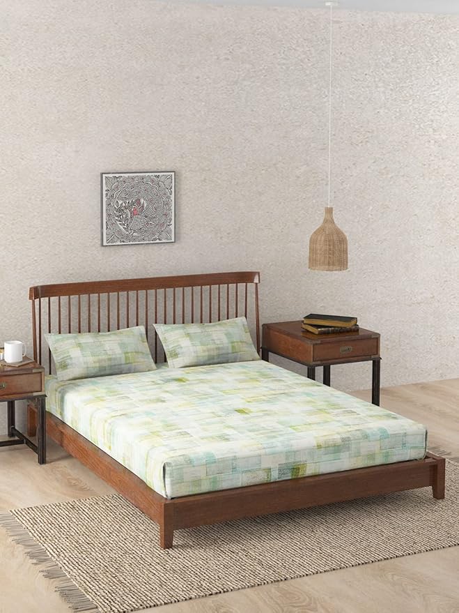 Fabindia Symphony Cotton Printed Bedsheet Set | King
