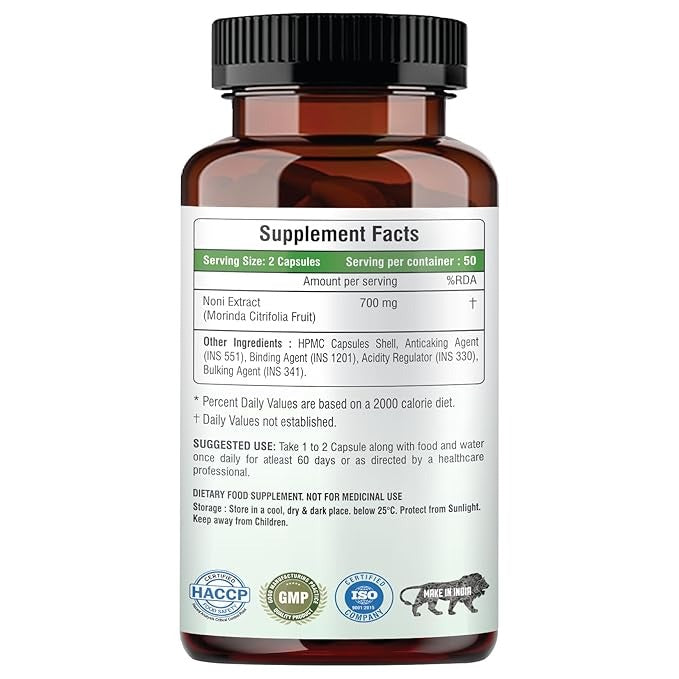 Raskam Noni Extract 700mg - 100 Veg Capsules