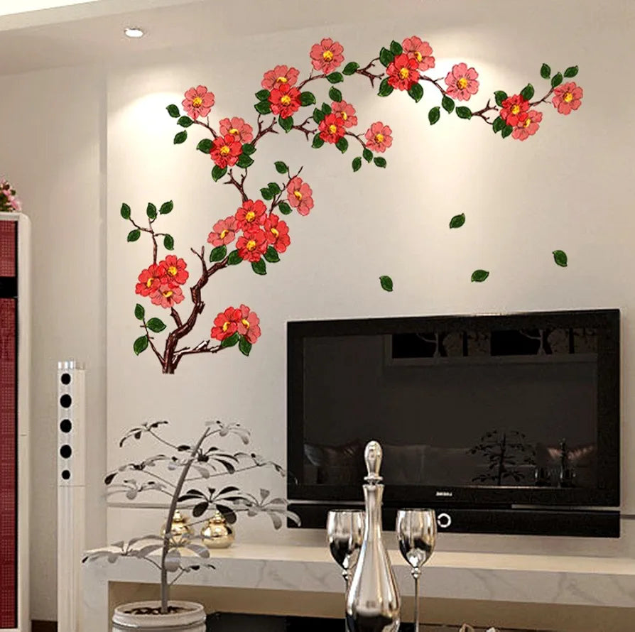 Decals Design Floral Branch Antique Flowers Wall Stickers