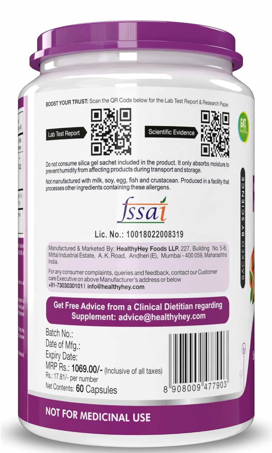 HealthyHey Nutrition Rosehip Extract 60 Veg Capsules