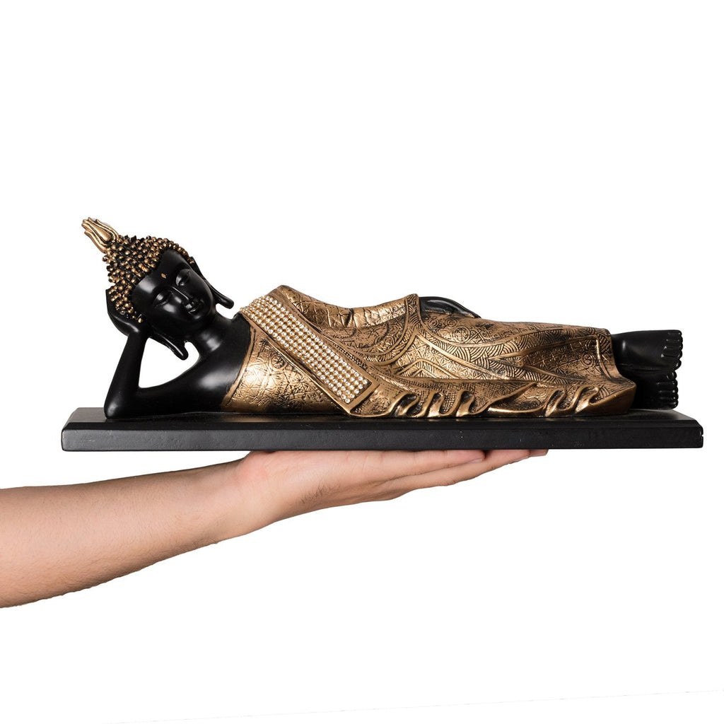 Ecraftindia Brass Decorative Thai Reclining Buddha Antique Showpiece