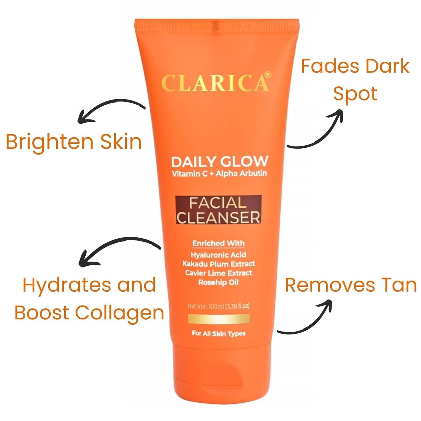 Clarica Vitamin C and Alpha Arbutin Brightening Face Wash - 100 ml