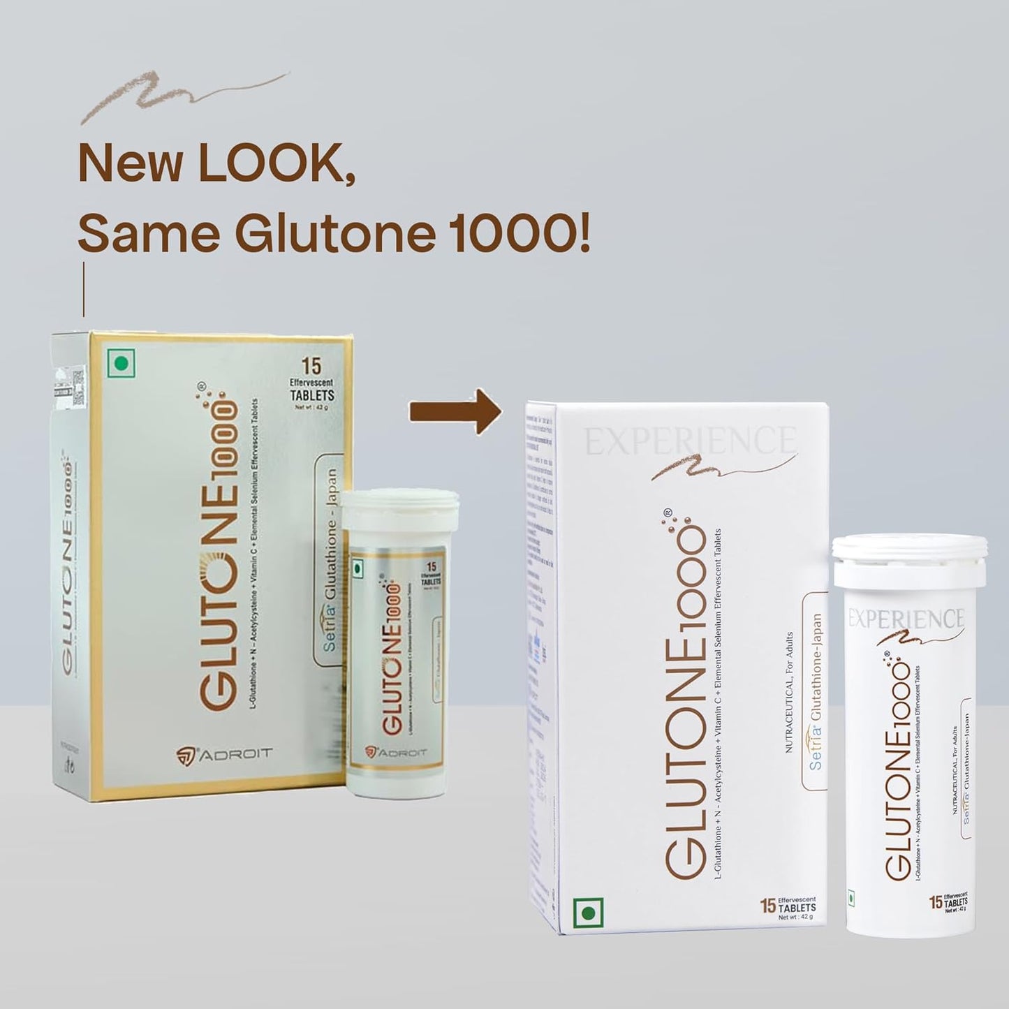 Glutone 1000 Setria L-glutathione & Vitamin C Effervescent Tablets - 15 Tabs