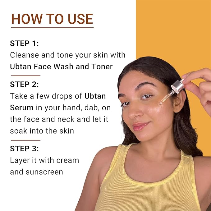 Iba Ubtan Face Serum With Turmeric, Saffron & Rosewater for Skin Brightening - 30 Ml