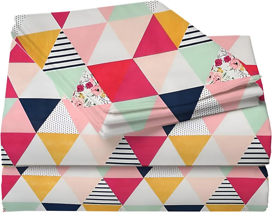 Starnstyle Polycotton 220 TC Floral Printed King Size Double Bedsheet with 2 Pillow Covers Tuetst