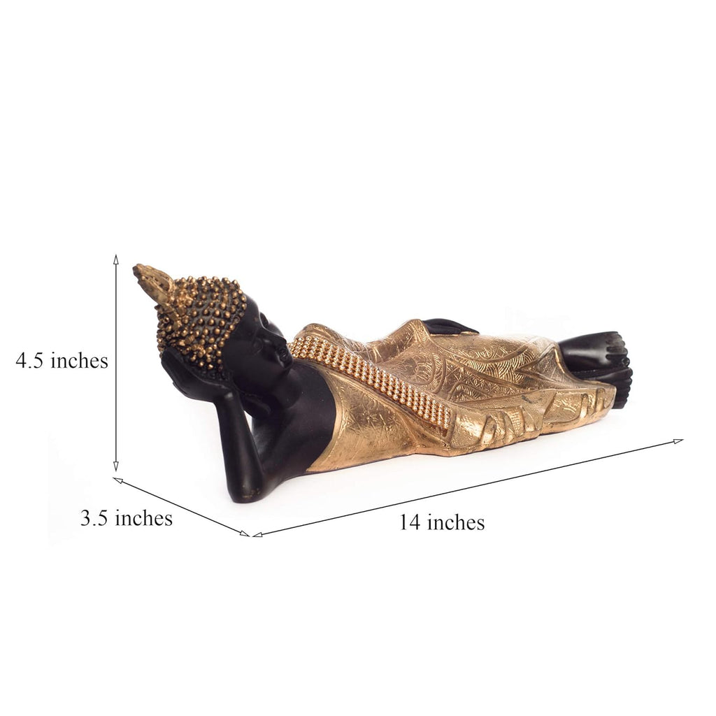 Ecraftindia Brass Decorative Thai Reclining Buddha Antique Showpiece