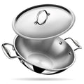 Stahl Artisan Triply Stainless Steel Kadhai With Lid, Kadai for Cooking | Induction & Gas Stove Compatible | 1.6 L | 20 Cm