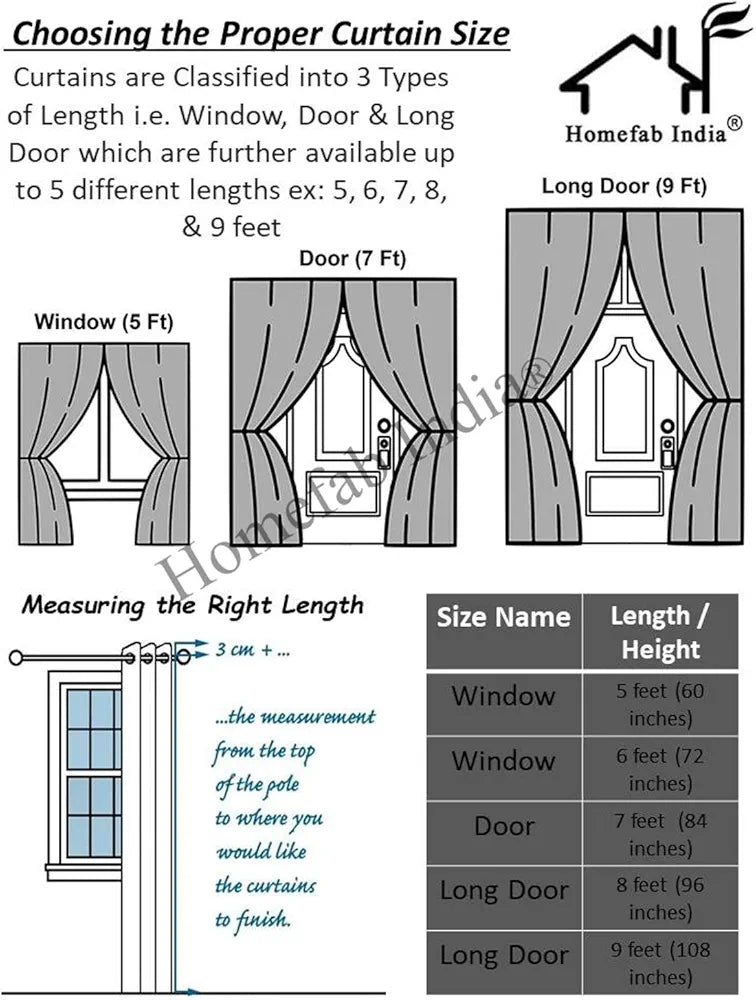 Homefab India 2 Piece Polyester Eyelet Door Curtain 7 feet